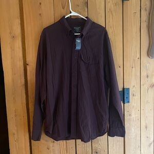 Abercrombie & Fitch Deep Burgundy Long Sleeve Button-down Shirt